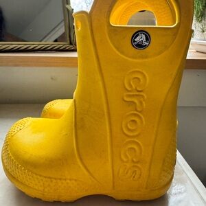 CROCS Kids Bright Yellow Rain Boots